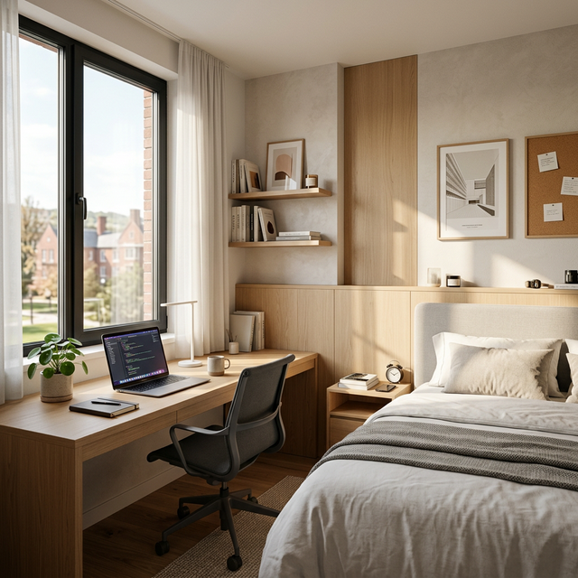 Modern student room setup